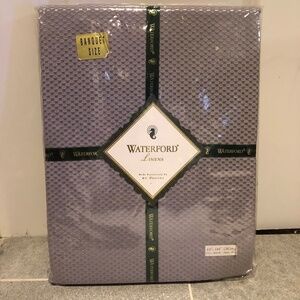 NEW Waterford Crosshaven Sterling Gray Tablecloth Oblong Banquet Size 60’x144’